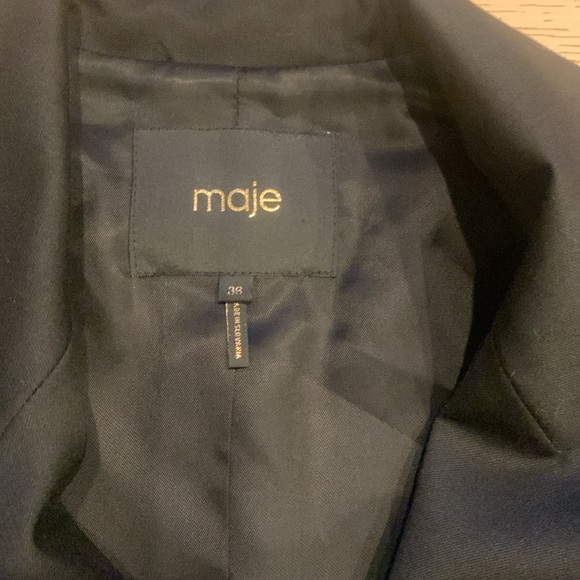 Maje Black Blazer with Belt - Picture 3 of 3